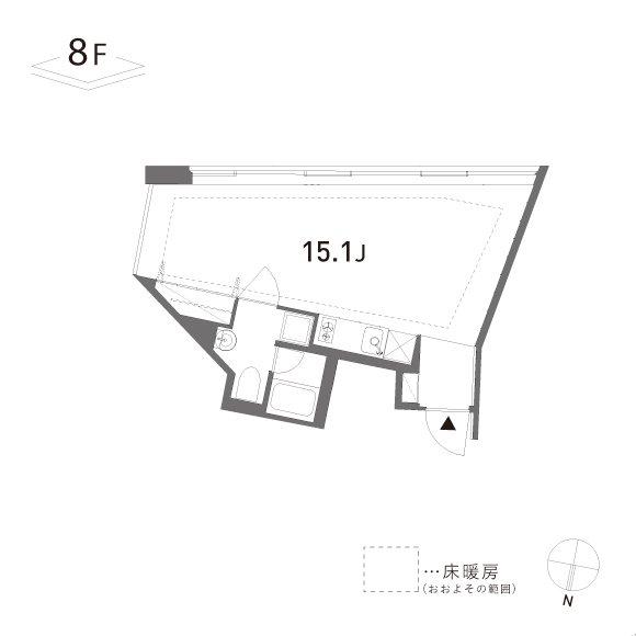 GROVE(ワンルーム/8階)の間取り写真