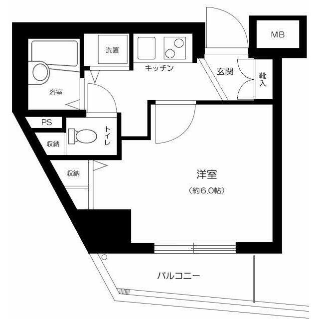 ヴェルト川崎(1K/5階)の間取り写真
