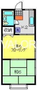 ニューハイツ並木(2K/2階)の間取り写真
