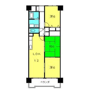 マンションモントレ-(3LDK/2階)の間取り写真