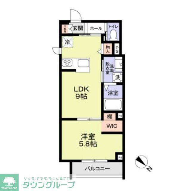 VILLA赤木屋 喜多見(1LDK/2階)の間取り写真