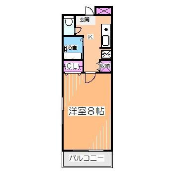 リヴィエール・シャルム(1K/3階)の間取り写真