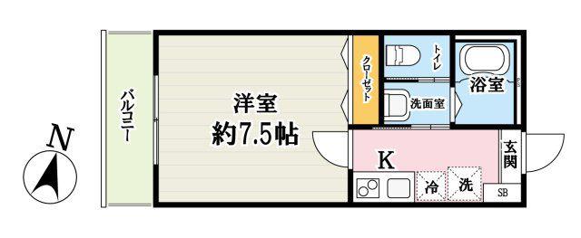 キャメル宮原16(1K/3階)の間取り写真