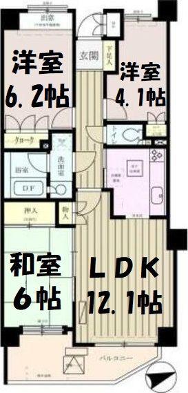 越谷パーク・ホームズ(3LDK/2階)の間取り写真