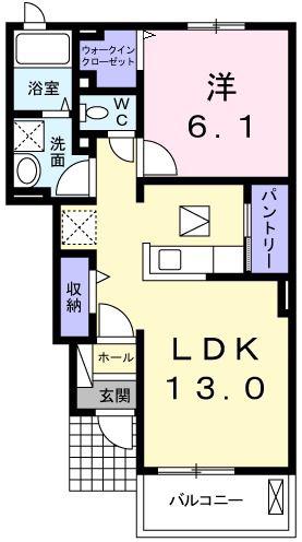 アーバン スペ-ス(1LDK/1階)の間取り写真