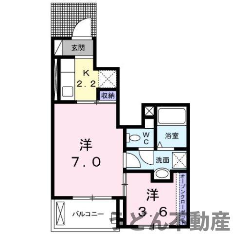高松琴平電鉄志度線 沖松島駅 徒歩4分 3階建 築9年(1SK/1階)の間取り写真