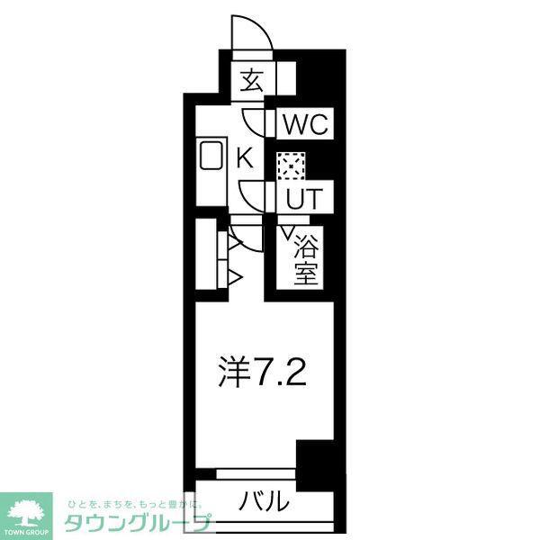 ワールドアイ名古屋城北(1K/13階)の間取り写真