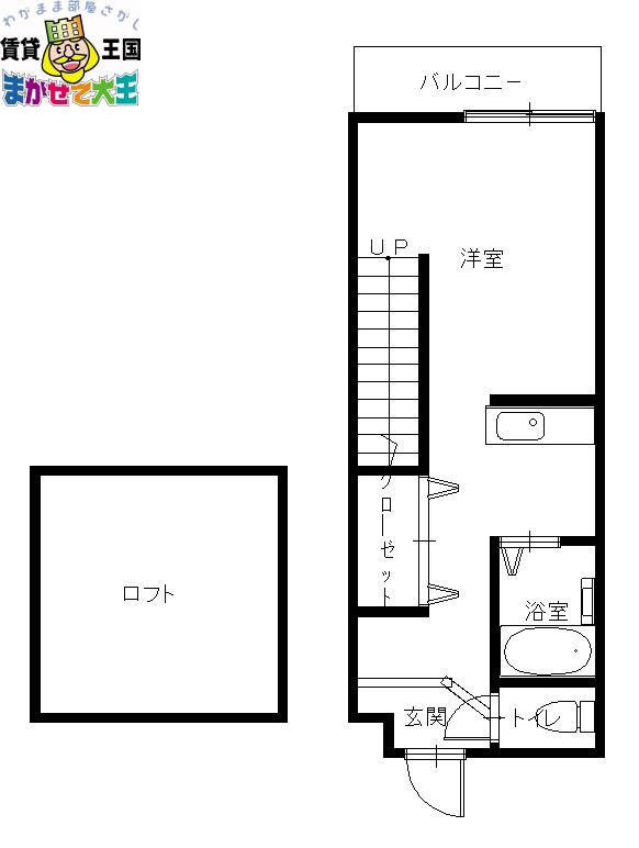 ウィステリア西山(ワンルーム/2階)の間取り写真