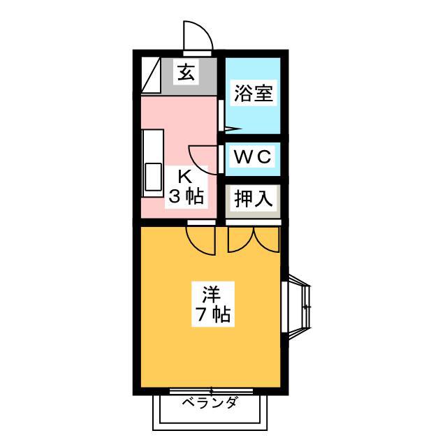 GRACYII(1K/1階)の間取り写真