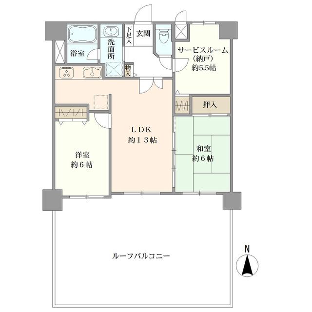 ライオンズプラザ吉川駅前(2SLDK/2階)の間取り写真