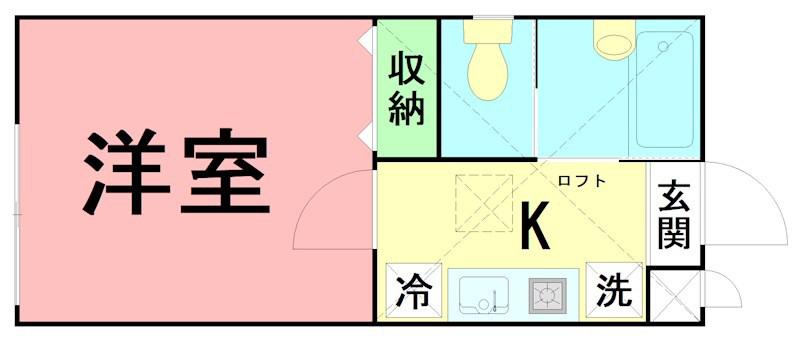 VILLA 510 NO.5(1K/1階)の間取り写真