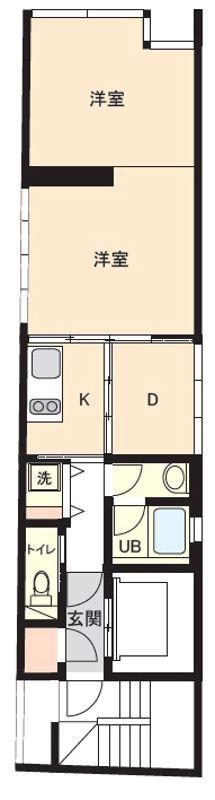 ZA KAGURAZAKA(2DK/2階)の間取り写真