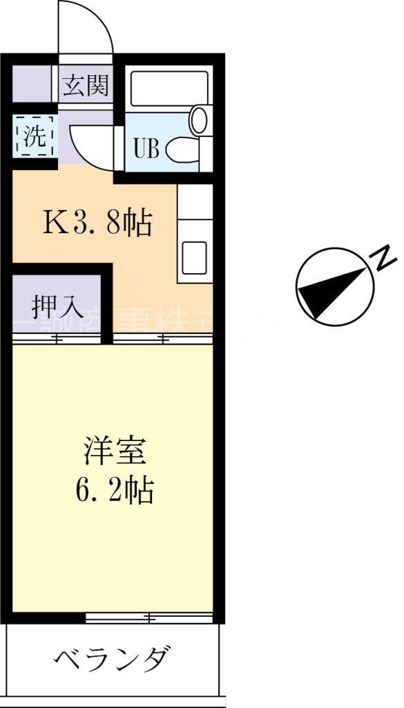 サンライツI(1K/2階)の間取り写真