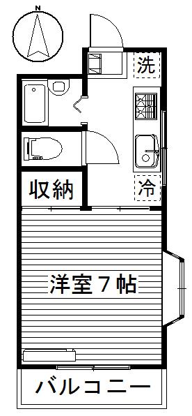 メゾンフリッツ(1K/1階)の間取り写真