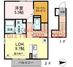 シュトラール(1LDK/2階)の間取り写真