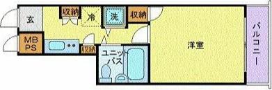 ルーブル戸越公園弐番館(1K/4階)の間取り写真