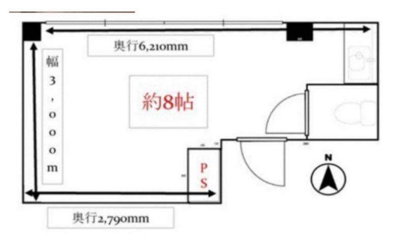 メゾン難波(ワンルーム/2階)の間取り写真