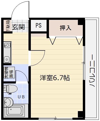グランド石井2番館(1K/3階)の間取り写真