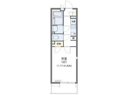 カサミラII(1K/3階)の間取り写真