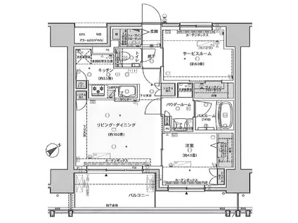 エクセレントシティ船橋本町(1SLDK/4階)の間取り写真