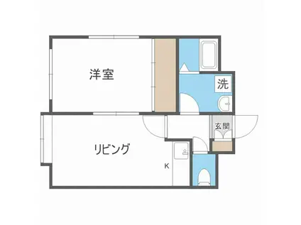 ALLEZ麻生(1LDK/3階)の間取り写真