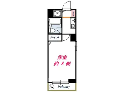 クライムアミ(1K/3階)の間取り写真