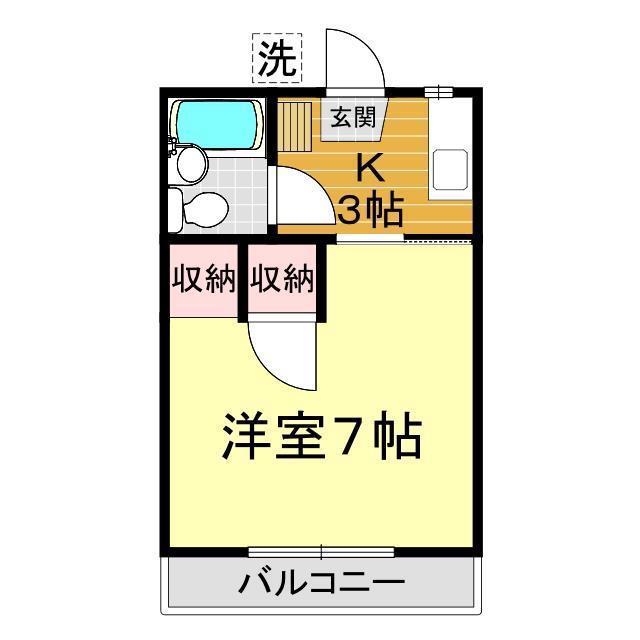 徳本第二アパート(1K/2階)の間取り写真
