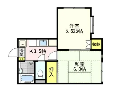 コスモS(2K/1階)の間取り写真