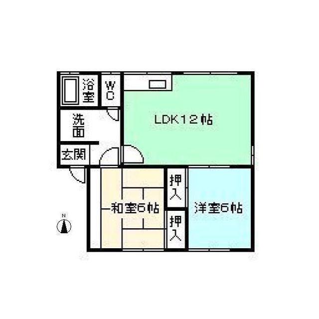 メゾンパークテラスB(2LDK/1階)の間取り写真