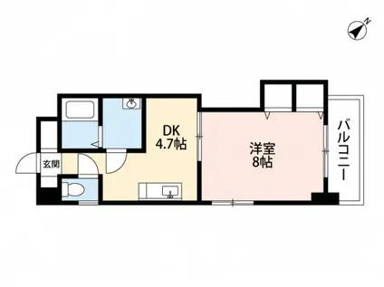 クレセールフルタ(1K/7階)の間取り写真