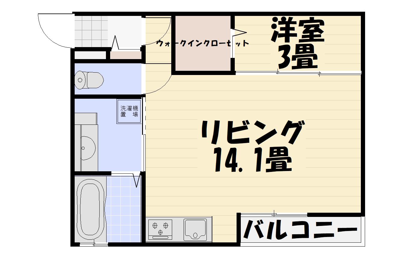 セントポーリア荒田(1LDK/2階)の間取り写真