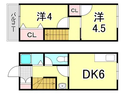 STハイツ芦原(2DK/2階)の間取り写真