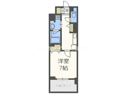 ハビテ靱センターコート(1K/10階)の間取り写真