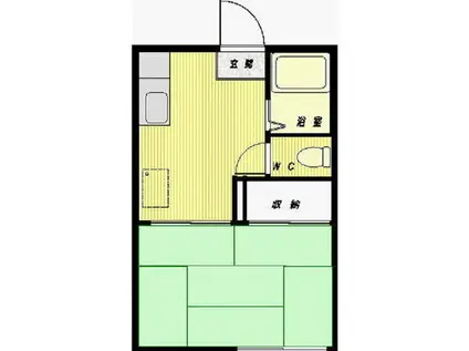 スリーMハイツ(1K/2階)の間取り写真