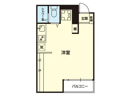 ヌーク九品寺(ワンルーム/4階)の間取り写真