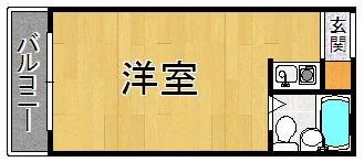 ダイドーメゾン苦楽園(ワンルーム/4階)の間取り写真