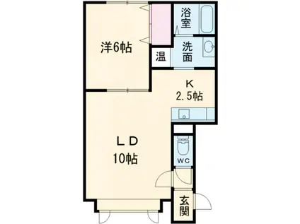 K.M.K(1LDK/2階)の間取り写真