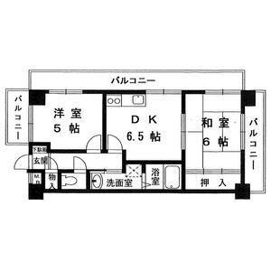 ロイヤルコーポ野添(2DK/5階)の間取り写真