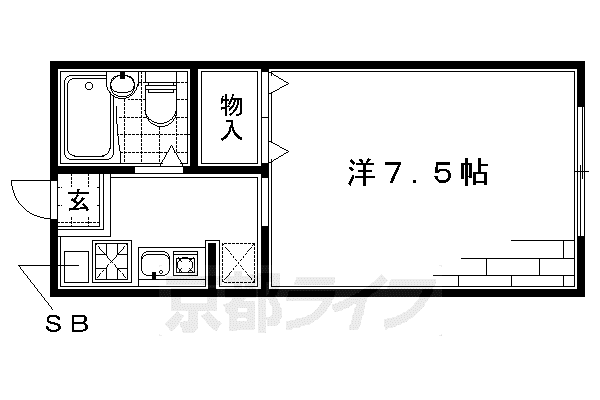 マンションA(1K/1階)の間取り写真