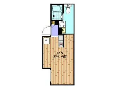 FLAT K KASUYA(ワンルーム/1階)の間取り写真