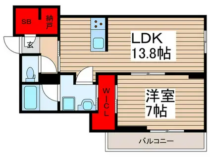 シャトー・ベノワ(1LDK/1階)の間取り写真