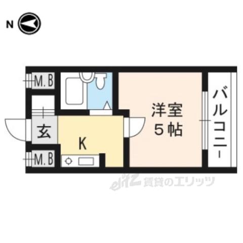 アセンティアビワコ(1K/2階)の間取り写真