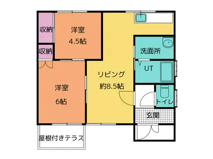 ハウスUNO(2LDK/1階)の間取り写真