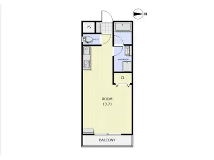 エグゼ・サン・ヨウ(ワンルーム/2階)の間取り写真