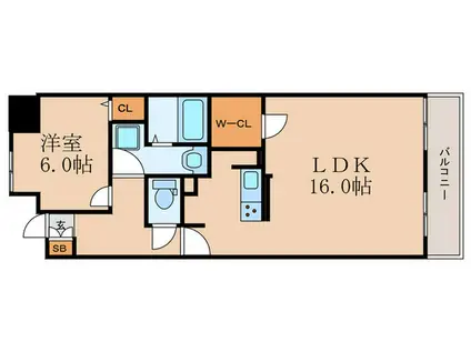 パインフィールド洛東(1LDK/1階)の間取り写真