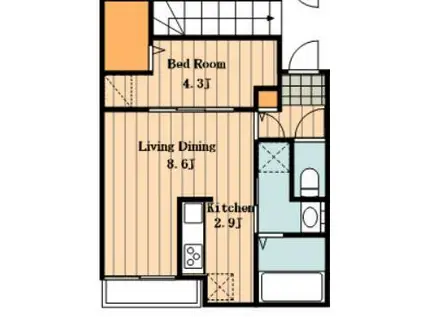 VIVACE(1LDK/2階)の間取り写真