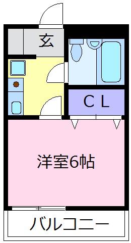 プレオール草尾(1K/5階)の間取り写真
