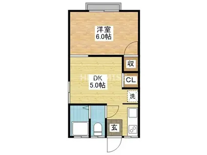 クレゾンタム青山(1DK/2階)の間取り写真