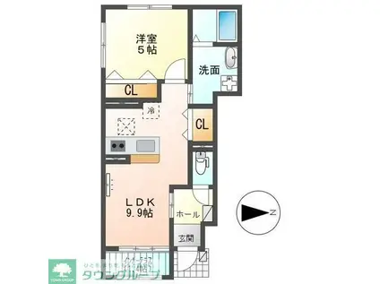 GRAN COSTA I(1LDK/1階)の間取り写真