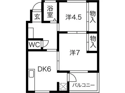 サンヒルズ富士(2DK/2階)の間取り写真